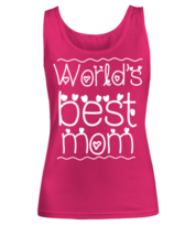 Worlds best mom, heliconia Women&#39;s Tank Top. Model 60045  - £21.57 GBP