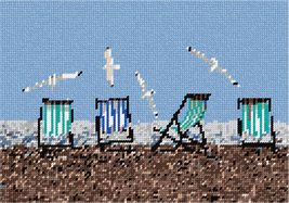 Pepita Needlepoint Canvas: Abandoned Beach, 10&quot; x 7&quot; - £39.16 GBP+