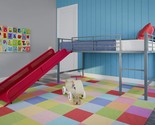 Dhp Junior Twin Metal Loft Bed With Slide In Silver With Red Slide. - $258.98