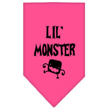Lil Monster Screen Print Bandana Bright Pink Small - £9.26 GBP