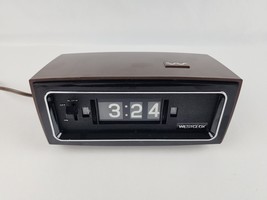 Vintage Mint! Westclox Brown Flip Style Alarm Clock Back lit dial Test &amp;... - £23.25 GBP