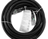 25 Ft Lighted Outdoor Extension Cord - 10/3 Sjtw Heavy Duty Black Extens... - $70.99