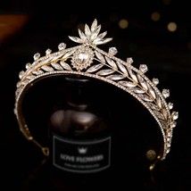 Gold Color Rhinestone Tiaras and Crowns Crystal Headbands for Women Party Crown  - £22.19 GBP