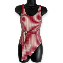 Peony Swimwear Poolside One Piece Swimsuit with Tie Red White - £75.01 GBP