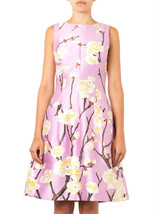 $2,590 Oscar De La Renta Stunning Cherry Blossom Silk Wool Dress Us 4 - £1,026.41 GBP