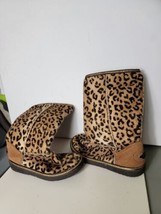 Skechers Blizzard Leopard Cheetah Animal Print Boots Womens Shoes Size 3 - $28.85
