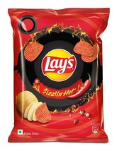 Lay&#39;s Potato Chips Sizzlin&#39; Hot Flavour 48 grams Crisps India Lays Wafers Snacks - £4.78 GBP