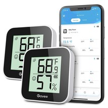 Temperature Humidity Monitor 2-Pack, Indoor Room Thermometer Hygrometer With App - £38.36 GBP