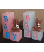 Baby Candle Blocks Spell Out Baby with Baby Bear 3&quot; X 1&quot; - €3,03 EUR