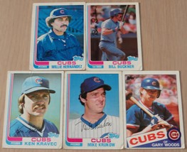 Topps 1982 Willie Hernandez Plus 4 other Cubs Baseball Cards set #18 - £0.93 GBP