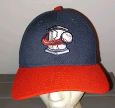 Rome Braves New Era 39THIRTY Stretch Fit Cap Navy Crown Red Brim Embroid... - $14.99
