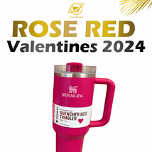 Valentines Rose Red Stanley 40oz Stainless Steel H2.0 Flowstate Quencher Tumbler - £59.00 GBP