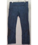 Lululemon Activewear Capri Legging Women Size 6 Blue Black Nylon Pace Ri... - $27.76