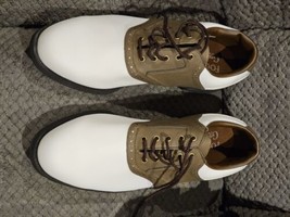 Men's FootJoy GreenJoys FJ Brown White Leather Golf Shoes 45542 Size 10.5 M New - $49.50