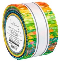 Jelly Roll - Artisan Batiks Floral Fantasy Cotton Fabric Strips Roll-Ups M493.24 - £31.83 GBP