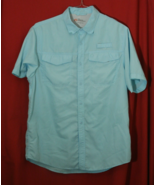 The American Outdoorsman Mens L Short Sleeve Button Up Fishing Sports Aq... - $12.42