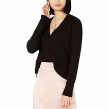 MSRP $70 Bar III Women&#39;s V-Neck Ribbed Sweater, Deep Black Size Medium - £5.69 GBP
