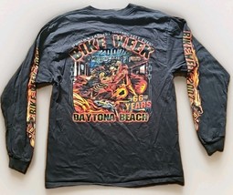 2007 Bike Week Daytona Beach Florida Biker Long Sleeve Shirt L Black  - $15.84