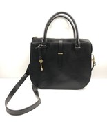 Fossil Ryder Satchel Purse Medium Black Leather Handbag With Crossbody S... - $101.87 CAD