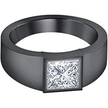 1Ct Princess Cut Lab-Created Diamond Men&#39;s Engagement Ring 14k Black Gold Plated - £116.52 GBP