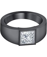 1Ct Princess Cut Lab-Created Diamond Men&#39;s Engagement Ring 14k Black Gol... - £116.52 GBP