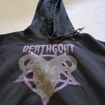 Deathgoat Hoodie Men&#39;s Black Front Pocket Sweater Long Sleeve Size Shoul... - $216.69 MXN