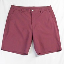 Crz Yoga 34 x 9&quot; Maroon Red Commission Style Mens Performance Golf Shorts - £11.26 GBP