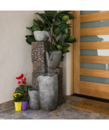 Alpine Corporation 4-Tier Stone Bowl Fountain with Led Light - $691.02