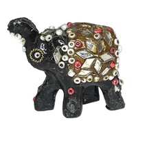 Vintage Beaded Elephant Figurine Trunk Up Lucky Elephant - $222.99 MXN