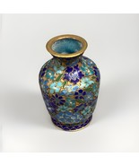 Chinese Enamel On Copper Floral Cloisonne Miniature Floral Vase - 2.75”H - $373.95 MXN