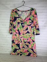 Lilly Pulitzer Palmetto In The Vias Floral V-Neck T-Shirt Dress Women&#39;s ... - $45.05