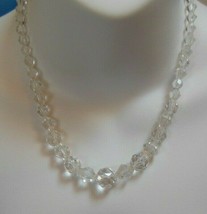 Vintage Multi-faceted Graduated Crystal Glass Necklace - £35.48 GBP