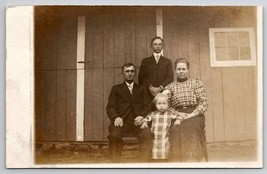 RPPC Homestead Family Mother Father Son Daughter c1908 Postcard H27 - £7.79 GBP
