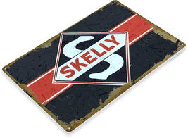 Skelly Gas Logo Garage Service Motor Oil Retro Rustic Decor Large Metal Tin Sign - £19.74 GBP