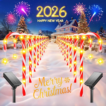 24 Pack Upgraded Solar Candy Cane Lights Outdoor, Christmas Decorations ... - $957.68 MXN
