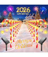 24 Pack Upgraded Solar Candy Cane Lights Outdoor, Christmas Decorations ... - $948.95 MXN