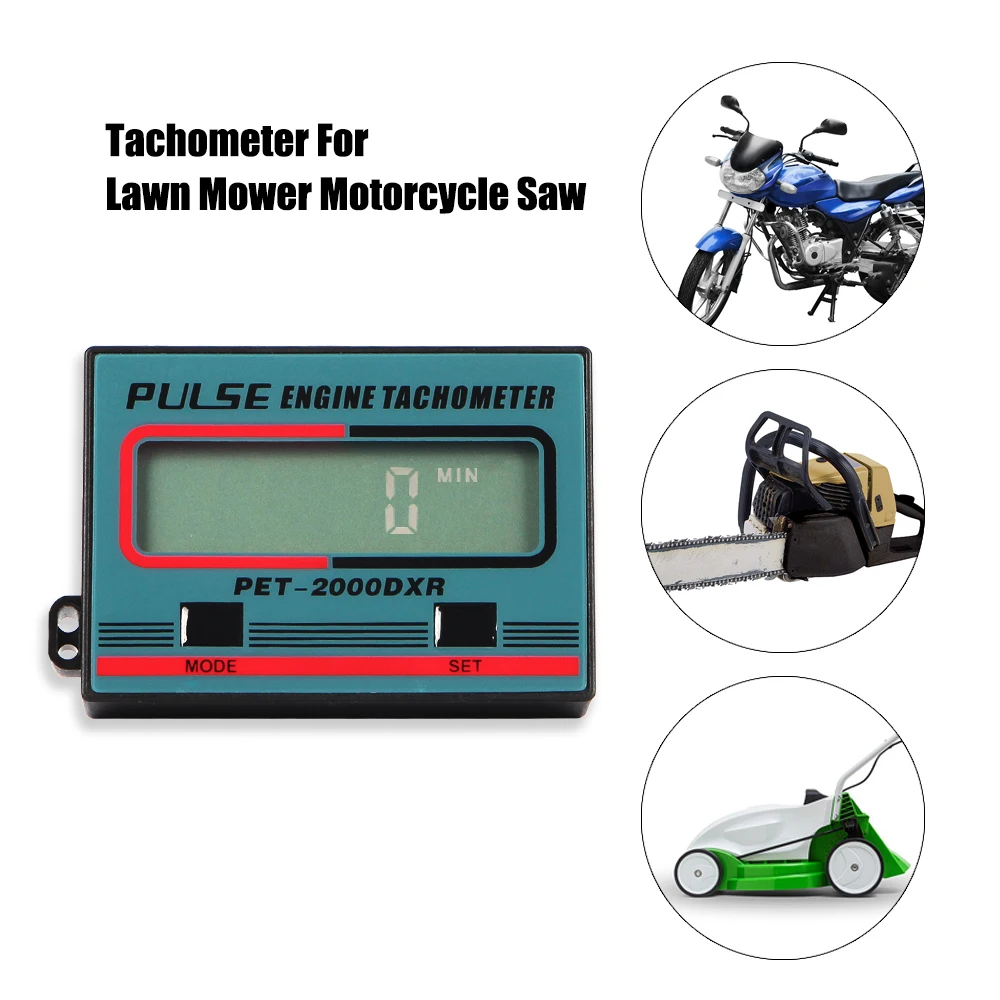 Motorcycle Tachometer 100-30000 RPM Gauge Digital Tach Hour Meter for ATV Lawn - £25.72 GBP