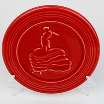 Fiestaware Trivet Dancing Lady Hot Plate 6 Inch Scarlet RED Retired Ceramic Mint - £11.62 GBP
