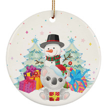 Cute Koala And Snowman Winter Ornament Christmas Gift Decor For Animal Lover - £11.88 GBP