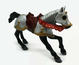 2001 Papo Armored Horse Medieval Figure Toy Fantasy Pretend Play Toy - £7.82 GBP
