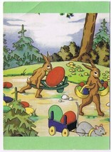 Hungary Easter Postcard Rabbits Mice Easter Eggs - £1.57 GBP