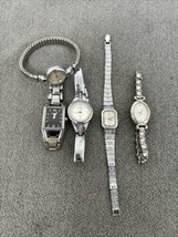 Lot of 5 Silver Tone Women&#39;s &amp; Men&#39;s Gloria Vanderbilt Watches Estate Fi... - £19.61 GBP