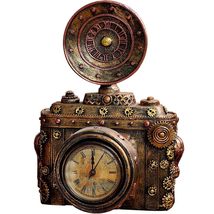 Steampunk Vintage Camera Shelf clock | Retro Antique Table Clock with Ro... - $1,829.98 MXN