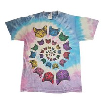 Grateful Dead Tie-Dye Cat T-Shirt Size Medium Fruit of The Loom - £25.43 GBP