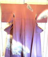 VINTAGE Visiting kimono, Standing Tree Landscape, Purple, Wide Collar, P... - $1,904.26 MXN
