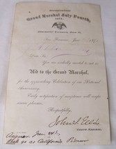 1871 ANTIQUE GRAND MARSHAL JULY FOURTH PARADE SAN FRANCISCO CA SIGNED LE... - £39.46 GBP