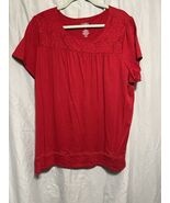 Croft &amp; Barrow Shirt Red Women’s 1X - $272.76 MXN