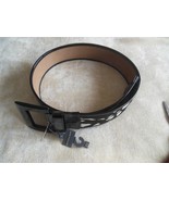 Ann Taylor Black &amp; White Animal Print Leather Wide Belt Size M - €43,40 EUR