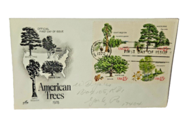American Trees Fdc Art Craft 1978 Block Stamps 15C Hot Springs Nat Park Arkansas - £3.93 GBP