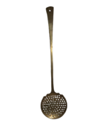 Antique / Vtg  16&quot; Cooking Slotted Spoon Ladle Brass,  Hanging - £8.89 GBP